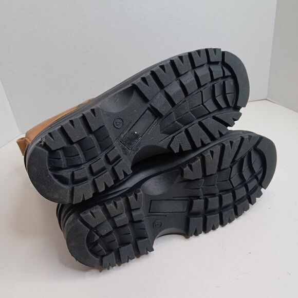 Khombu Unisex Big Kid size 4 Leather Waterproof Boots Cognac/Brown - Picture 5 of 8